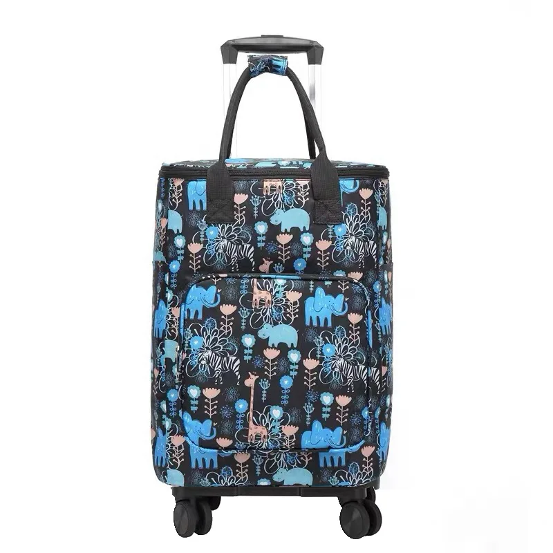 Lightweight Universal Wheel  Trolley Bag Handbag Four-wheel Shopping Grocery Cart Waterproof Large-capacity Disassembly Folding