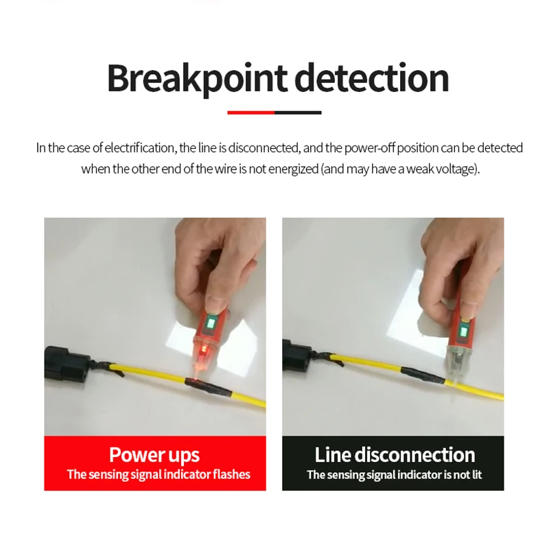 UNI-T AC-spanningsdetector UT12D Contactloze spanningstester 12V-1000V Contactloze elektrische tester Pen Power Sensor LED