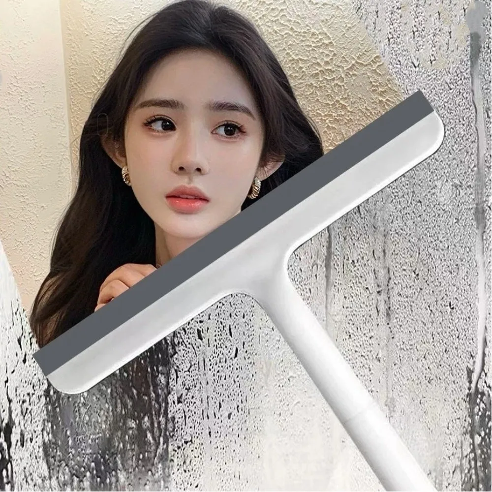 المنزلية مع مقبض الزجاج مكشطة نظيفة الجدار شنقا البلاستيك الزجاج تنظيف أداة سيليكون الزجاج ممسحة الحمام #2