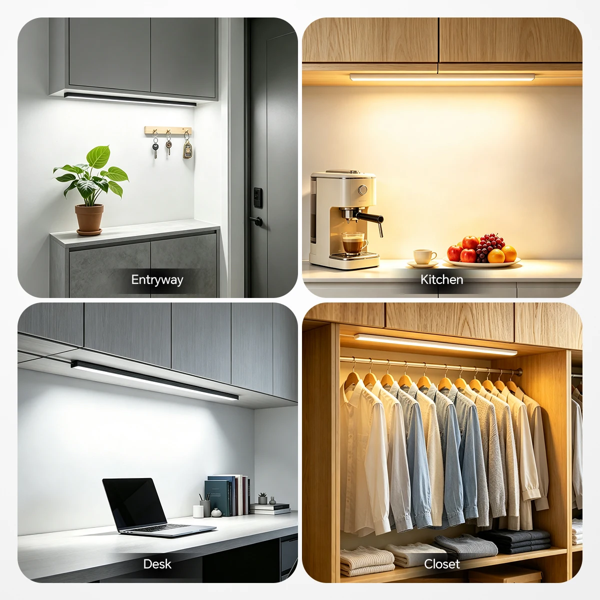 42cm Metal Touch Sensor Dimmable LED Light Bar 5V USB Powered Under Cabinet Lamp For Wardrobe Closet Desk Background Decor