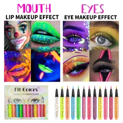 12/Set Macaron Color Fluorescent Liquid Eyeliner Set long-lasting Eyeliner Quick-drying female Eyeliner Halloween Party Makeup