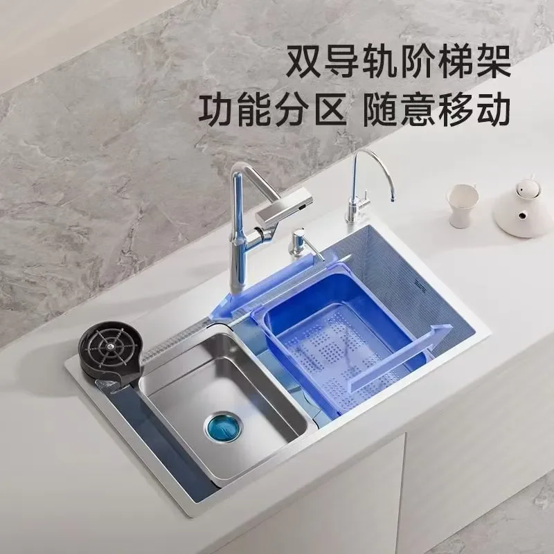 New Stainless Steel Kitchen Sink Single Bowl Large Capacity Thickened 5mm Silver Household Dish Washing Basin Vegetable Wash