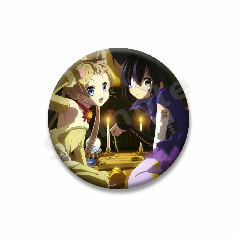 Cartoon Character Rikka Takanashi Sanae Yuuta Brooch Kawalii Anime Soft Button Pin Enamel Badge Bag Clothing Accessories Gifts