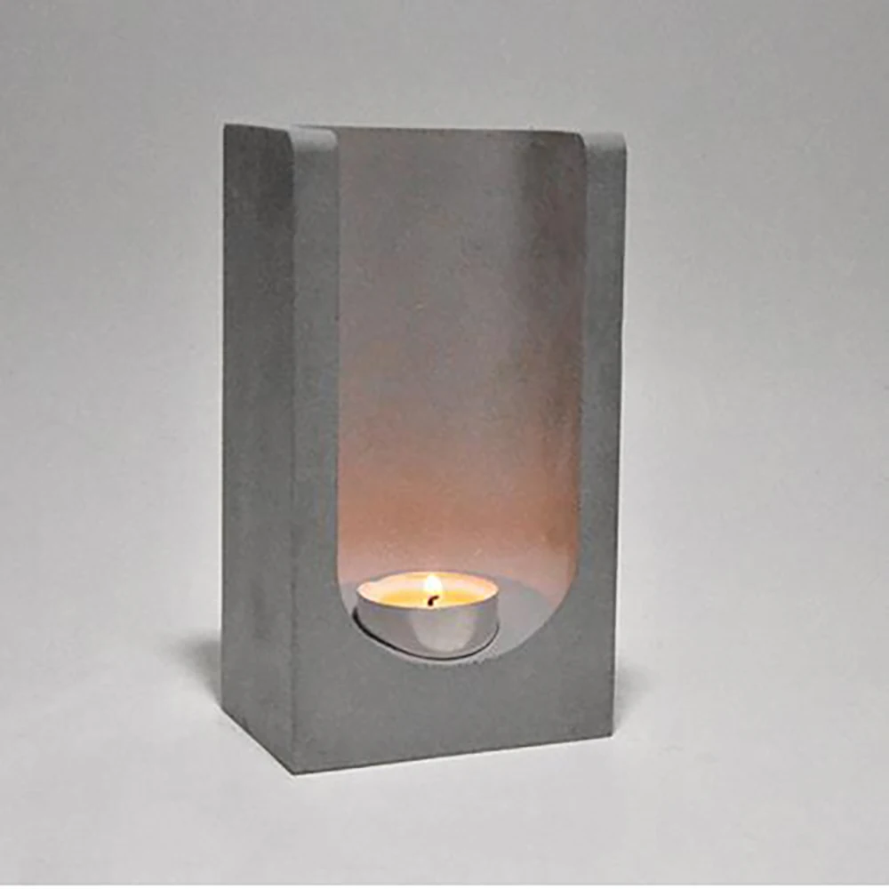 

Creative concrete candle holder silicone mold cement planter candlestick home office decoration aromatherapy candle cup molds