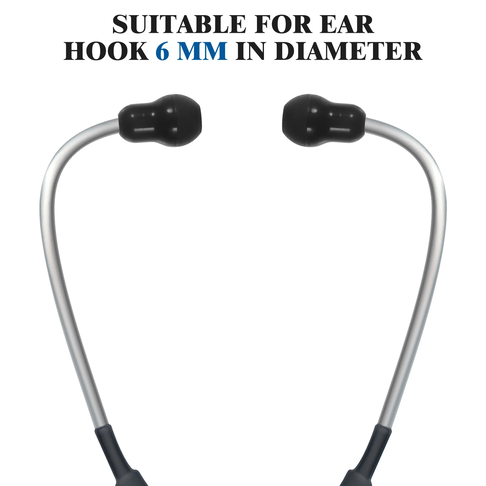 

10 Pieces Silicone Soft Comfortable Stethoscope Earbuds Suitable for 6mm Earphone Hospital Clinic Replacement Loud Clear Sound