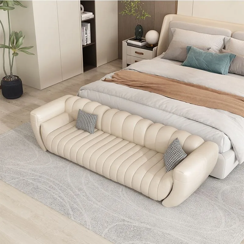light luxury pull-up bedside stool, bedroom long sofa stool, simple clothing store rest bench at the entrance