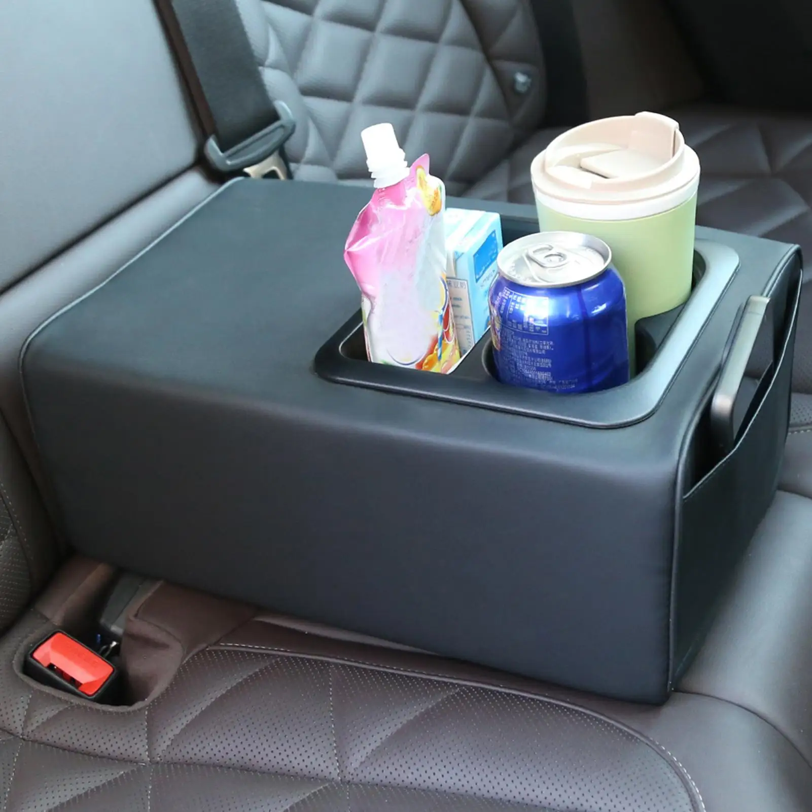 Armrest box pad Auto Interior Rear   Armrest convenient Box with Cup Holders Double Pockets comfortable Console