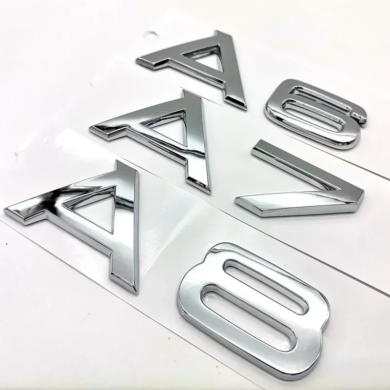 3D ABS Chrome Black Rear Trunk Emblem Badge Sticker Decals For Audi A1 A3 A4 A5 A6 A7 A8 Q2 Q3 Q5 Q7 Q8 TT Car Accessories