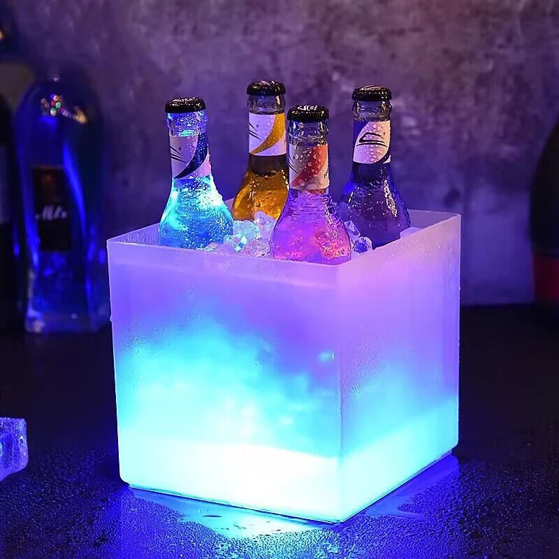 With LED Light Bluetooth Party Supplies Nightclubs Drinks KTV Portable Ice Bucket Color Changing Kitchen Tools