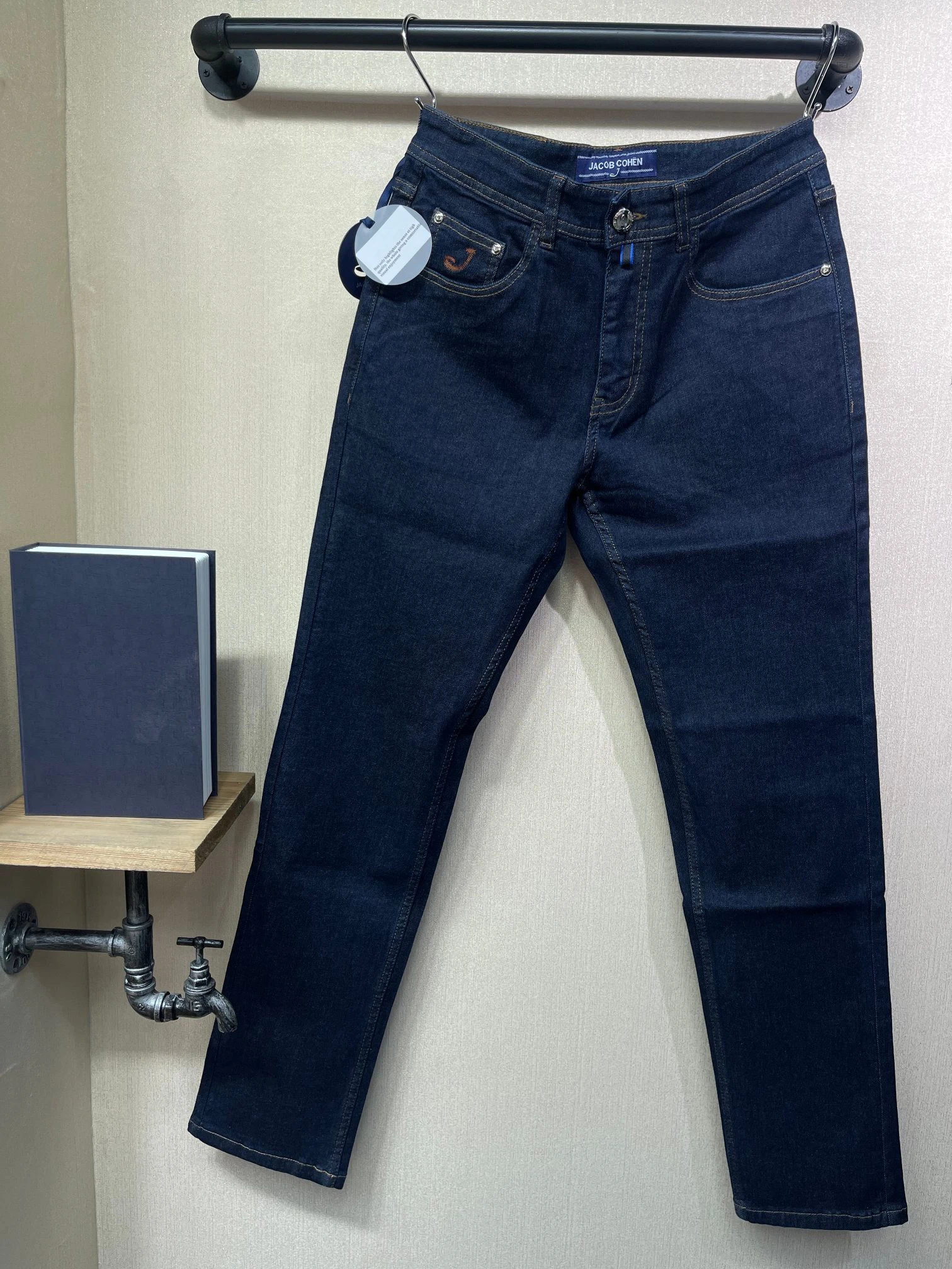 جينز BLSK CPRT للرجال من القطن السميك لخريف وشتاء 2025 سروال جديد غير رسمي دافئ أزرق مطرز مريح مستقيم مقاس كبير 30-40