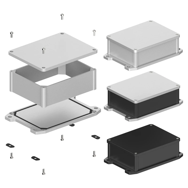 Yongu L04A 130-100 Metal Terminal Waterproof IP68 Boxes Electronic Control Unit Case CNC Machining Enclosure