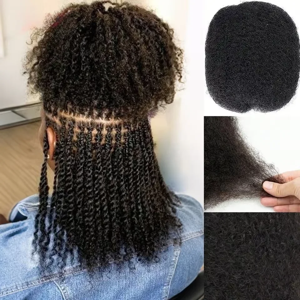 Cabello humano a granel afro kinky curly para trenzar, QVR Remy, sin adhesivo, suave y ligero, perfecto para trenzas y giros 2