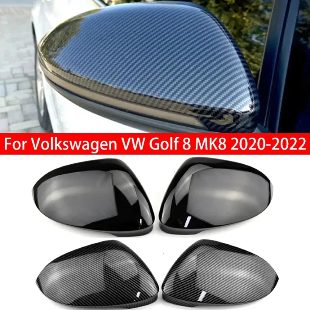 

2PCS Side Rear View Mirror Cover Caps Signals For Volkswagen VW Golf 8 MK8 2020-2022 Replacement Mirror Case Car Accessories