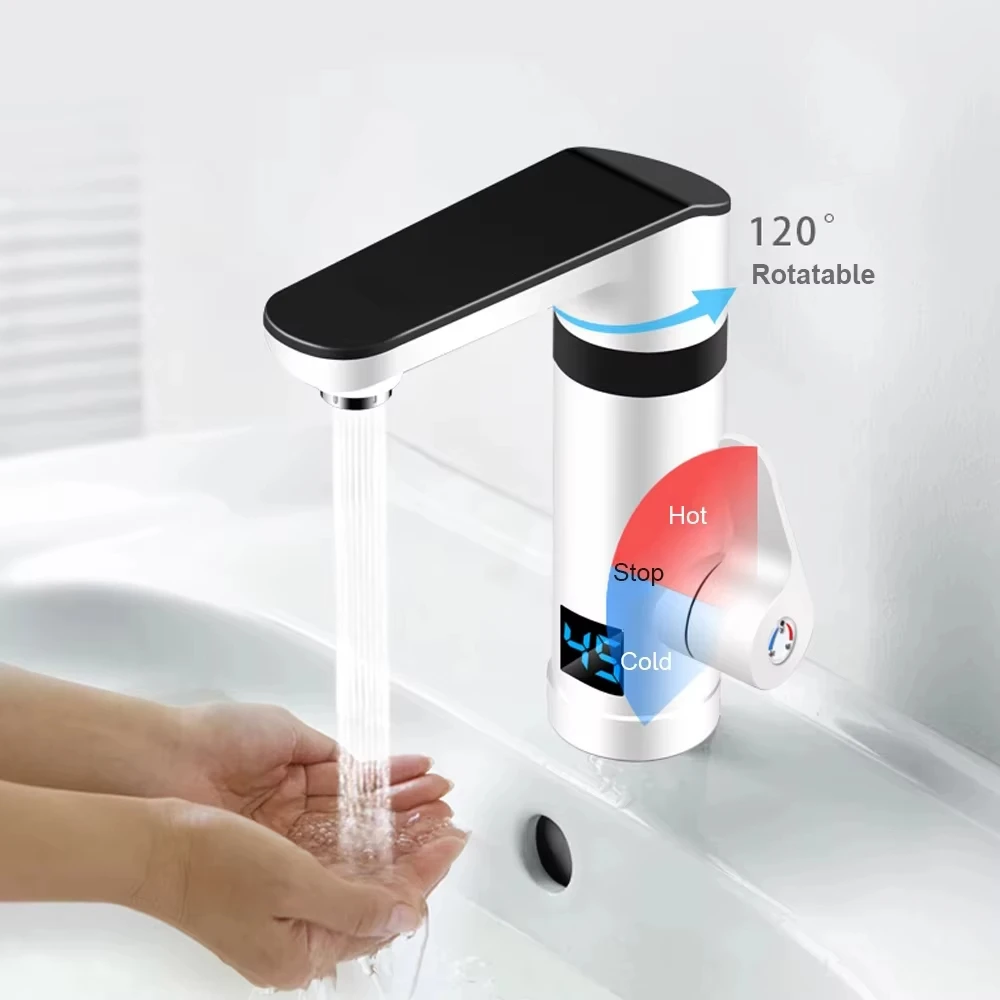 

3000 Вт мгновенный электрический кран, нагреватель, безрезервуарный водонагреватель, дисплей температуры для кухни и ванной комнаты, вилка ЕС/Великобритании/Австралии, 220 В