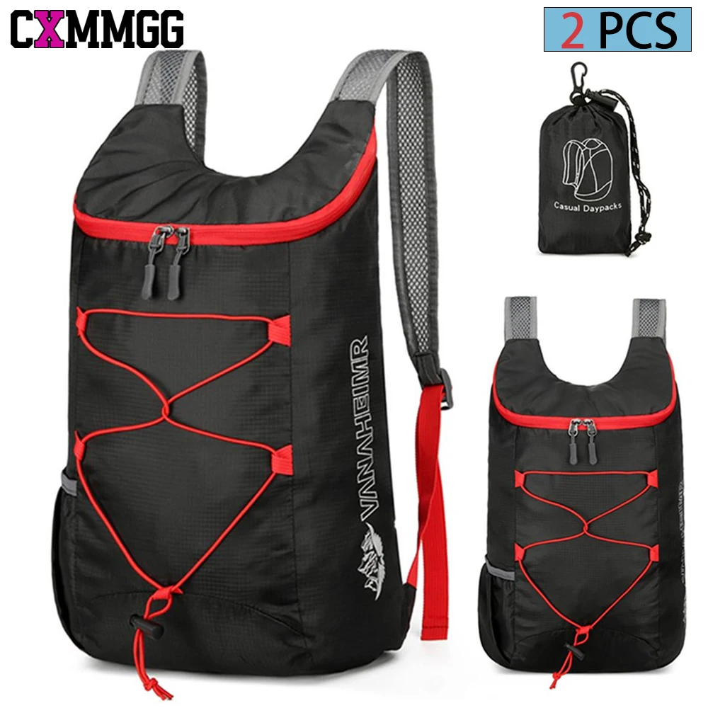 

2 шт. CXMMGG 15L походный рюкзак легкий компактный походный рюкзак небольшой дорожный уличный складной рюкзак, дорожная и спортивная сумка
