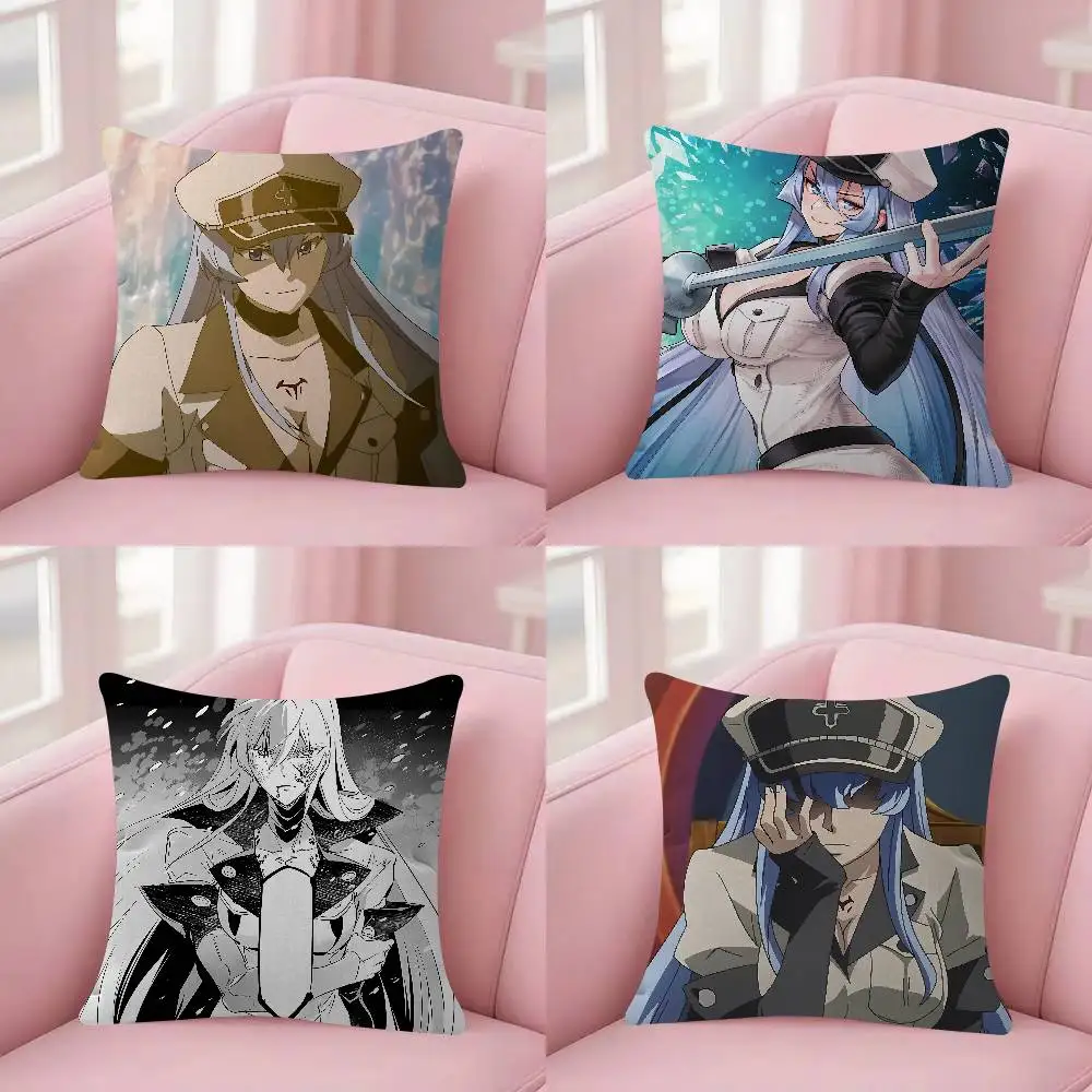Anime A-Akame Ga K-Kill Esdeath Pillow Case Plush Fabric Soft Double Sided Print Sofa Cushion Cover Throw Pillow Covers