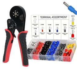 Crimping Pliers Ferrule Sleeves Tubular Terminal Tools HSC8 16-6 Wire Crimper Household Electrical Sets 1200pcs Terminal