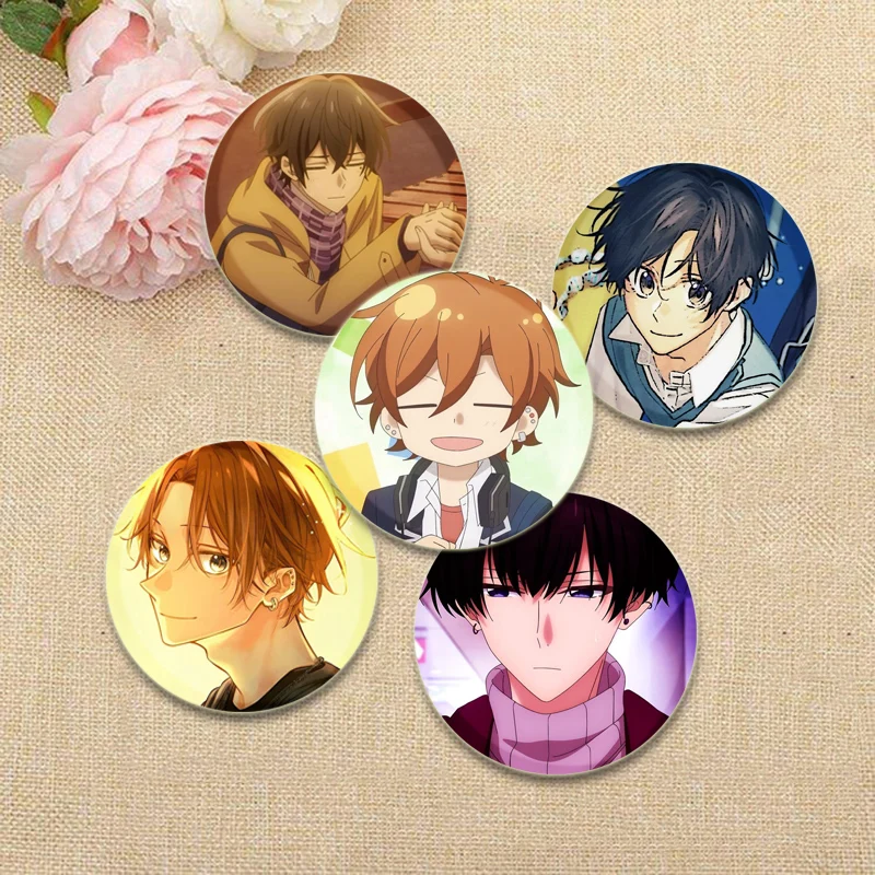 Anime Sasaki and Miyano Graduation Pins Cartoon Badge Round DIY Creative Brooches for Backpack Jewelry Accessories Gifts