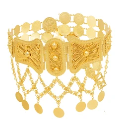 Golden Afghan Body Chains For Women Gypsy Coin Tassel Statement Bohemian Waist Chains Ethnic Hollow Charms Belly Chains Female
