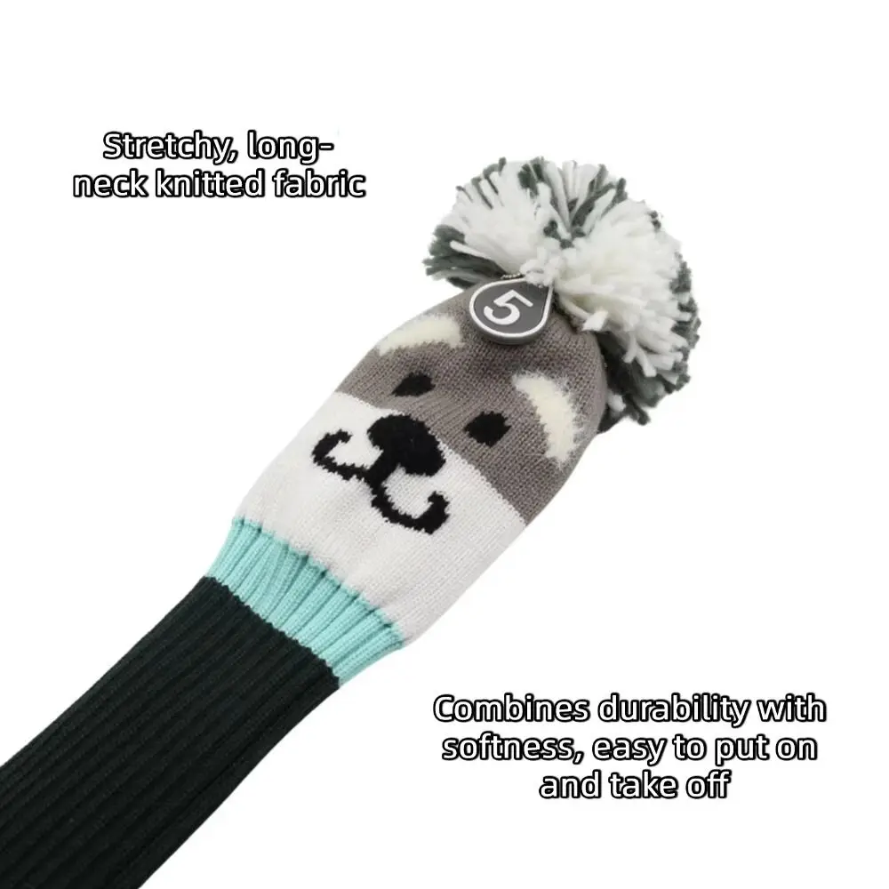 Schnauzer Designed Golf Club Headcover Soft and Durable Number Plate Wood Golf Covers Protective Case Kawaii