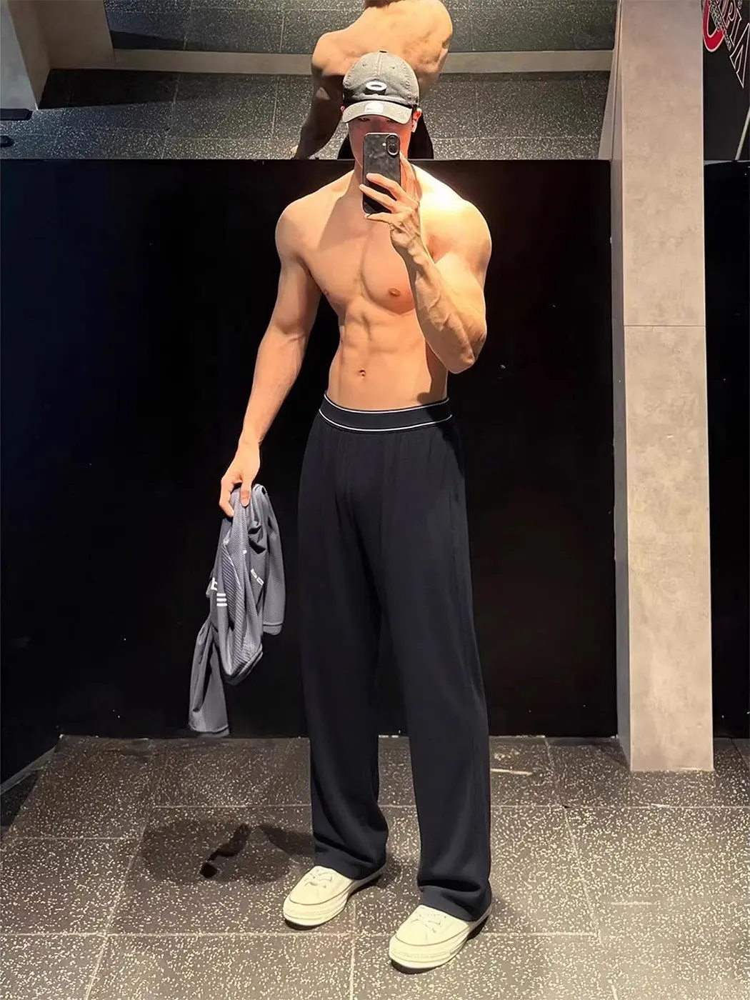Cleanfit Black Men's Fitness Sports Pants Summer Thin American Quick Dry Ice Silk Casual Pants Slimming Straight Leg Pants