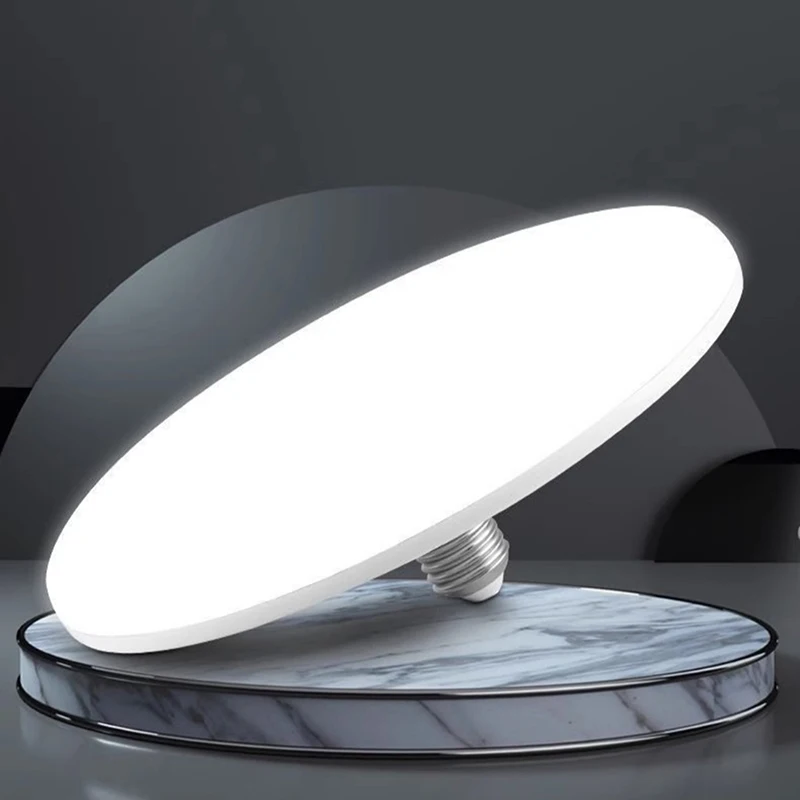 

1Pcs 20-200W Indoor Lighting Flying Saucer Light Ceiling Lamp Garage Light LED Bulb AC 220v E27 Base Energy Saving Lamp