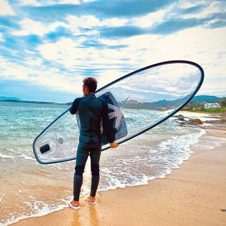 Tabla de Paddle transparente SUP, tabla de Paddle de pie transparente, tabla de Paddle de surf SUP, superventas