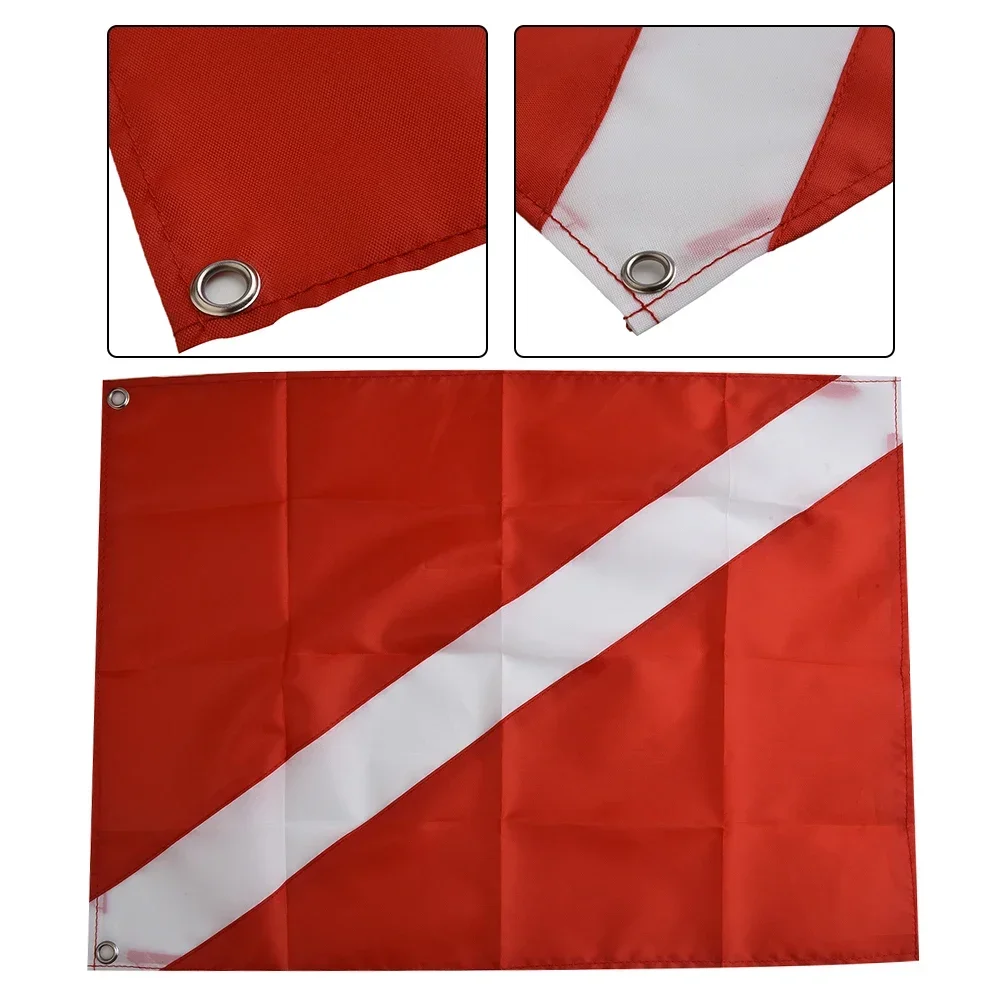 1PC Scuba Dive Boat Flag Scuba Diving Sign Durable Marker Lightweight Red And White Swimming Flags Accessories