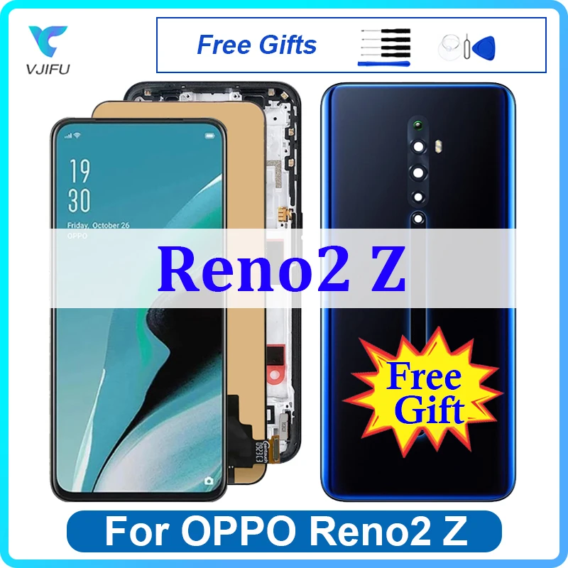 6.53'' LCD For OPPO Reno2 Z Display Touch Screen PCKM70 CPH1945 PCKM80 Digitizer Assembly Replacement Repair With Frame Tested