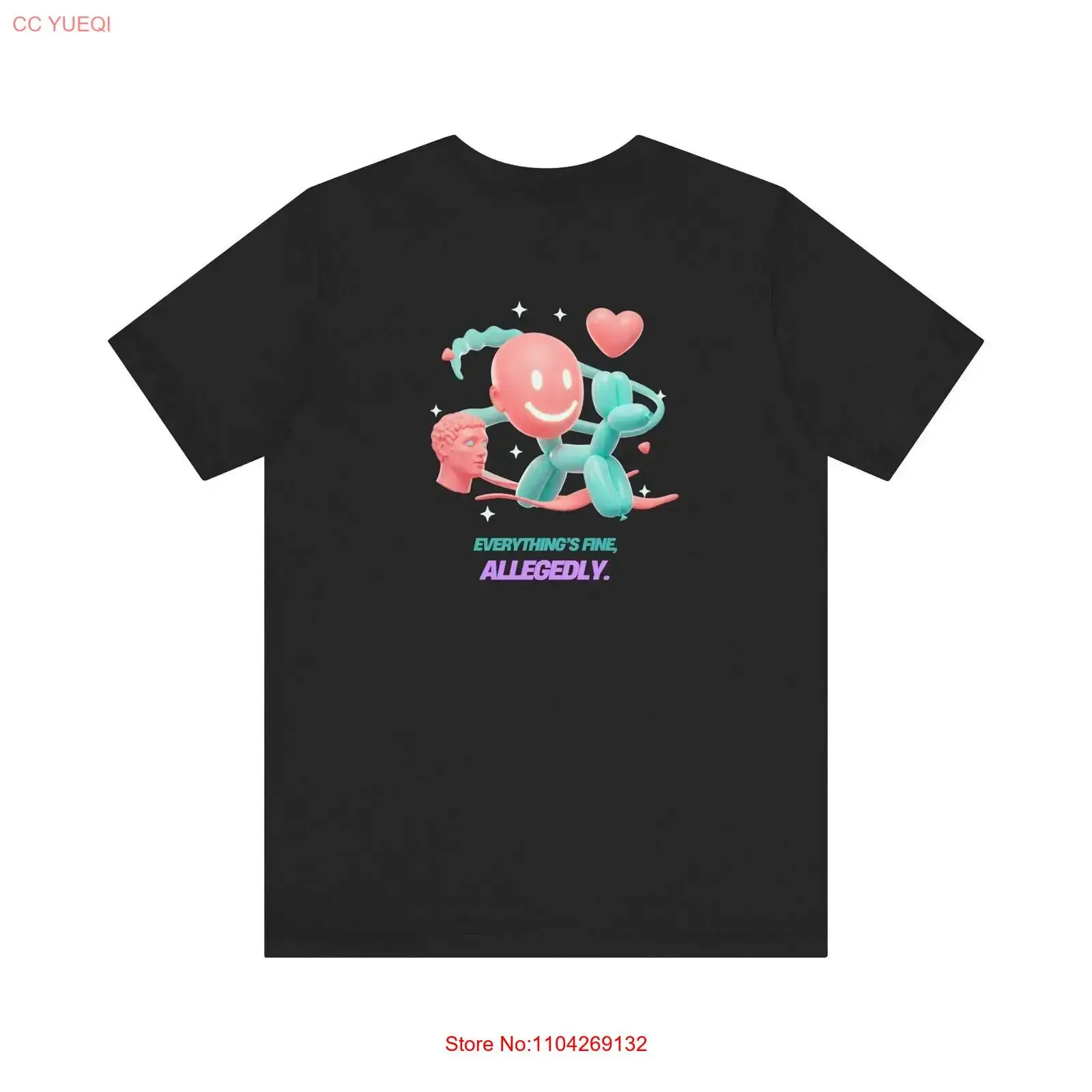 T-shirt 'Everything's Fine' pour la sensibilisation à la santé mentale, anti-stress, bien-être, panique, style vintage délavé