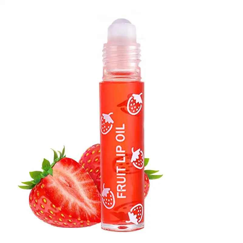 Fruits Flavors Roll-on Lip Glosssy Colorless Moisturizing Lip Balm 8ml Fresh Scent Hydrating Roll-on Lip Oil For Winter dry day