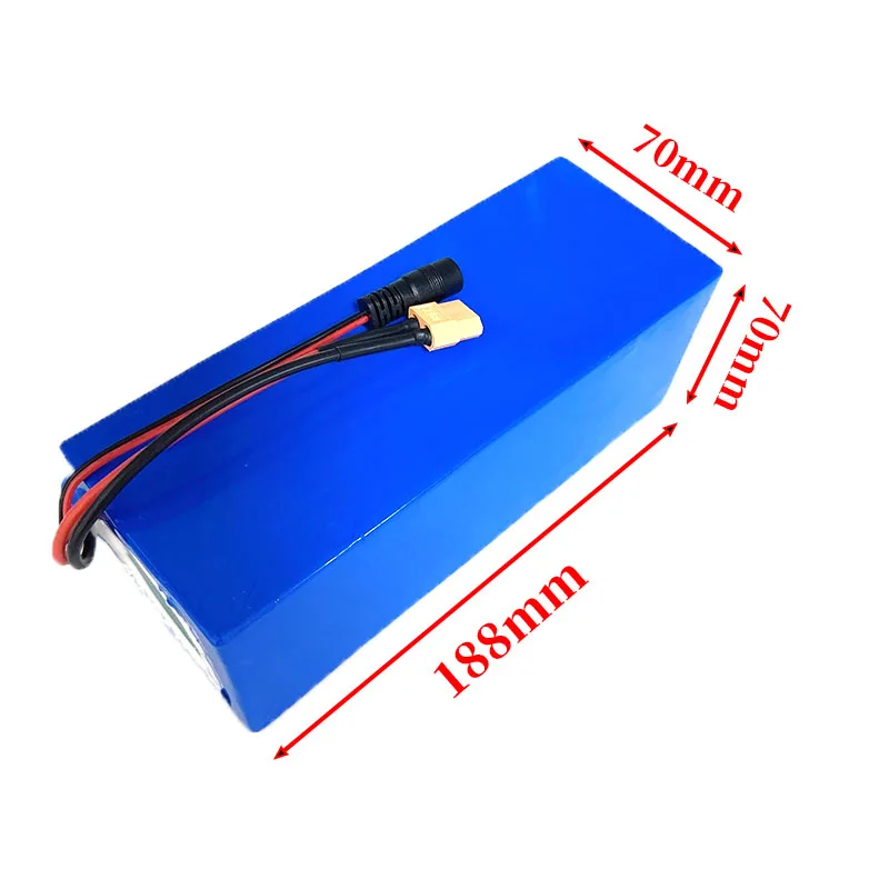 36V 10500mAh バッテリー 内蔵 20A BMS 18650 10S3P リチウムバッテリーパック 保護ケース + XT60 コネクター付き