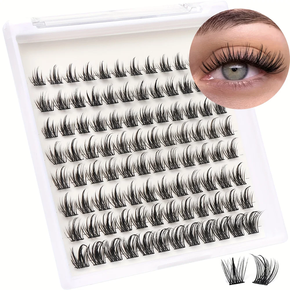 Wimpern-Cluster DIY Wimpernverlängerungen 96 Stück Cluster-Wimpern Wispy Einzelne Falsche Wimpern C D Curl 8-16mm Dick