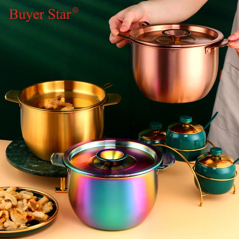 Buyer Star Stainless Steel 2.8L Oil Strainer Pot Container Gold Soup Storage Can With Filter Cooking Kitchen Household Tools