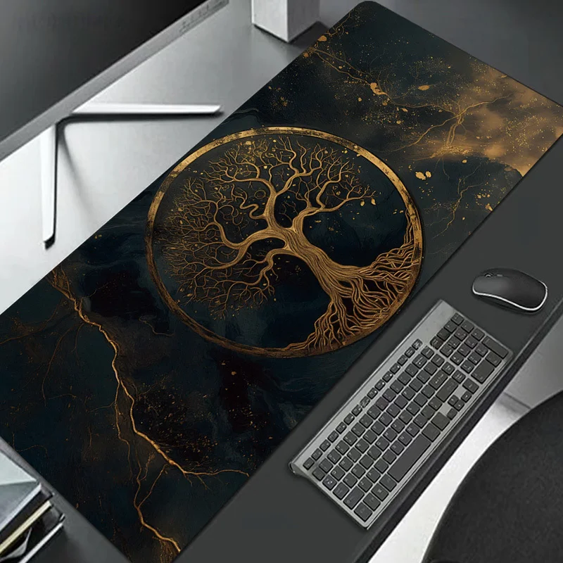 Extra Large Golden Tree of Life Mouse Pad & Keyboard Mat - 89.92x39.88cm (35
