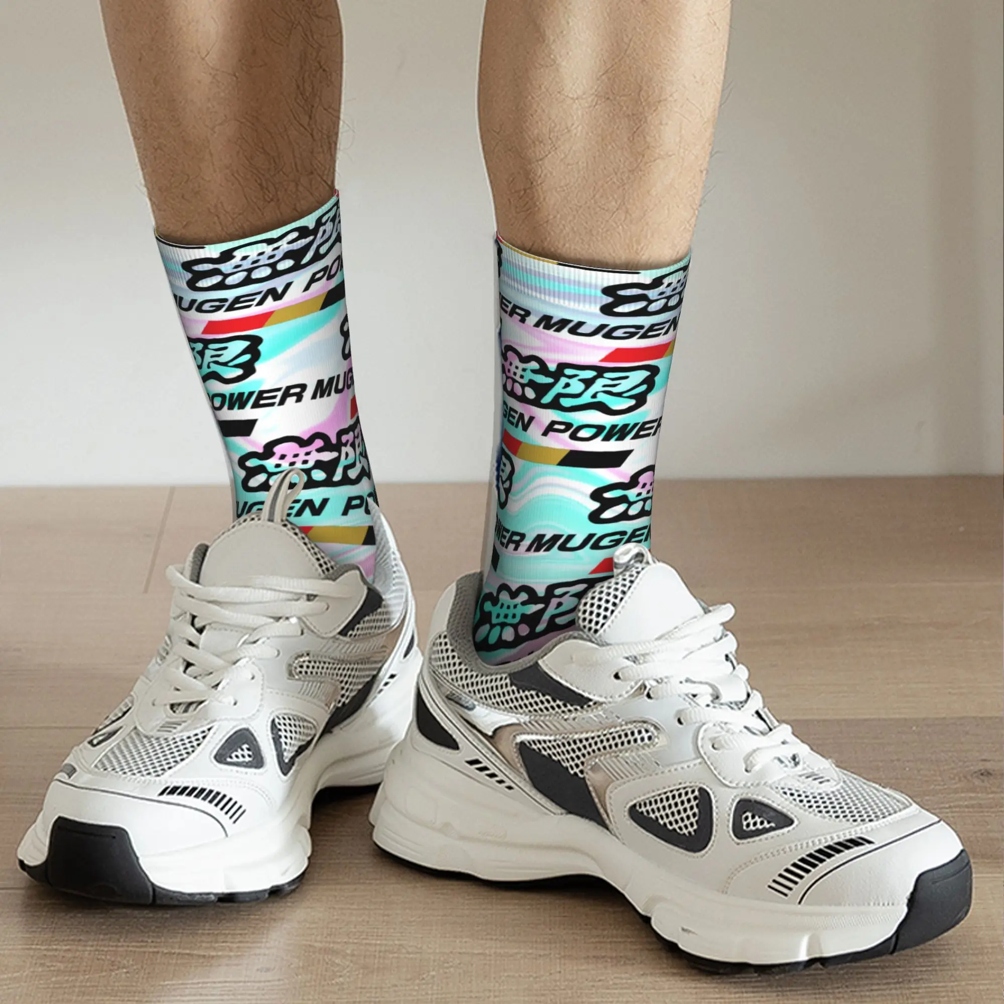 Custom Hot M-Mugens Powers Logo Mens Crew Socks Unisex Novelty  Spring Summer Autumn Winter Dress Socks