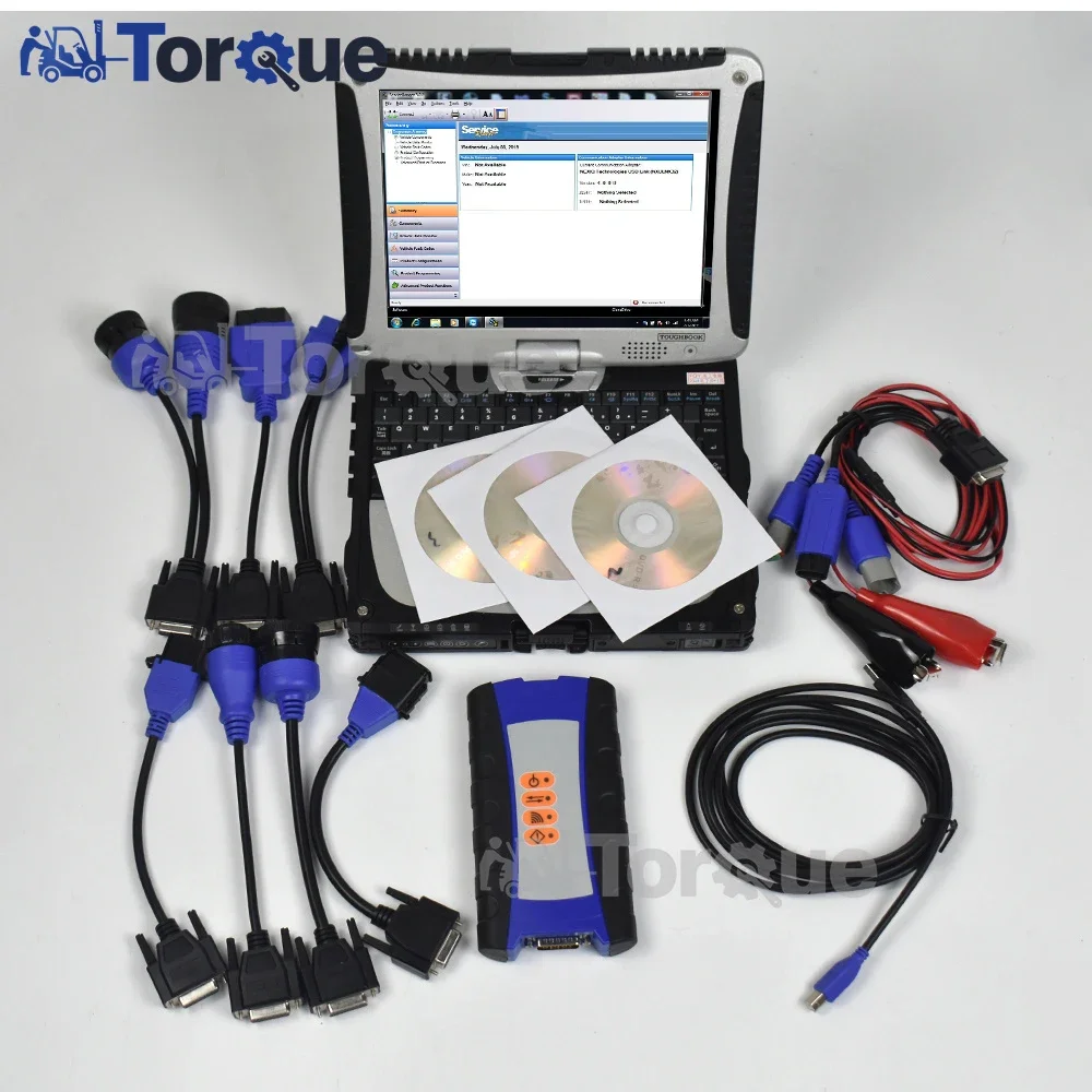 for USB 125032 Data Link USB Version Universal Truck Diagnostic Tool For 2 Heavy Duty Truck Diagnosis with CF 19 laptop