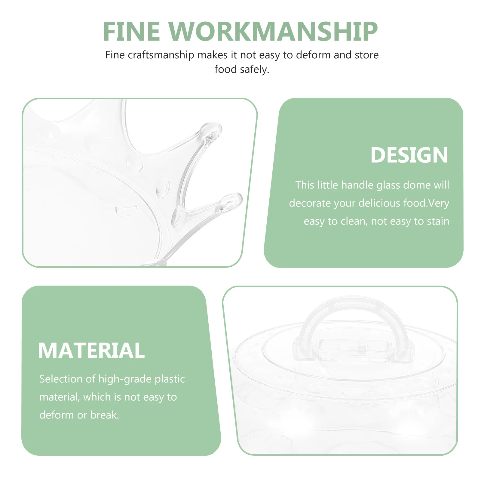 

1 set 1 Set Of Cake Display Stand Clear Dessert Tray Covered Cake Holder For Party Wedding Events Fruit Snacks Storage