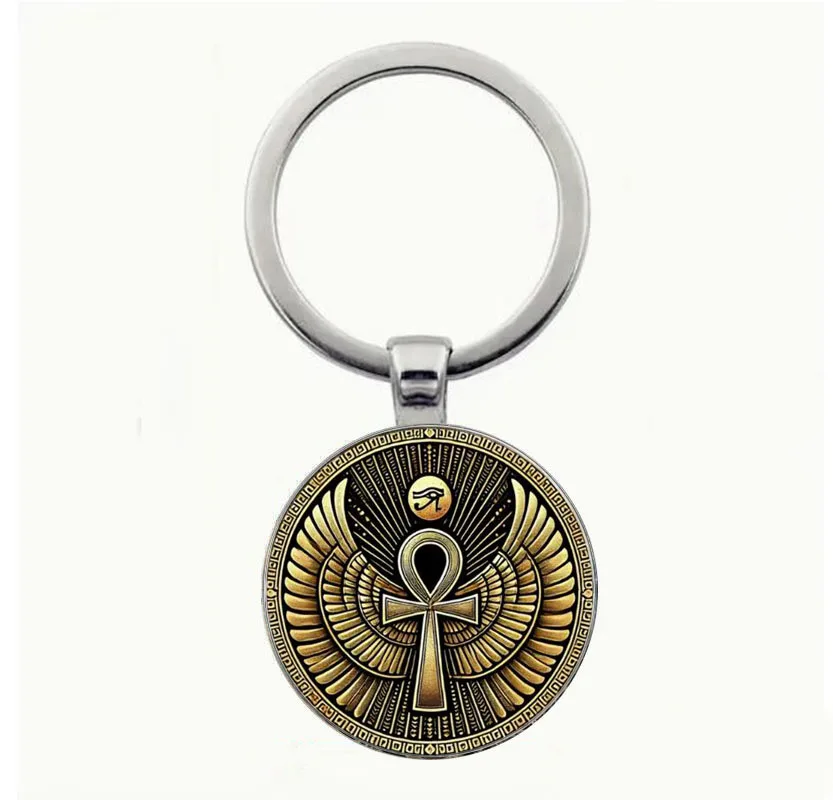 Брелок-в-стиле-ретро-«Глаз-Гора»-—-винтажный-дизайн-из-цинкового-сплава-с-крестом-золотого-тона-и-египетскими-иероглифами-компактный-и-легкий-f