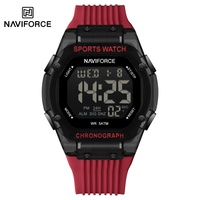 NAVIFORCE Multi Functional Men's Watch Silicone Strap LED Light Night Light Display Screen Man Electronic Watches Sports Clocks