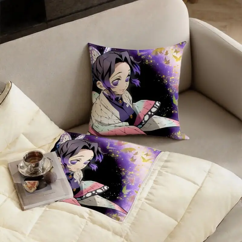 Demon Slayer Anime 3 In1 Dualuse Pillow Quilt Foldable Air Conditioner Blanket Car Cushion Portable Office Nap Throw Blanket