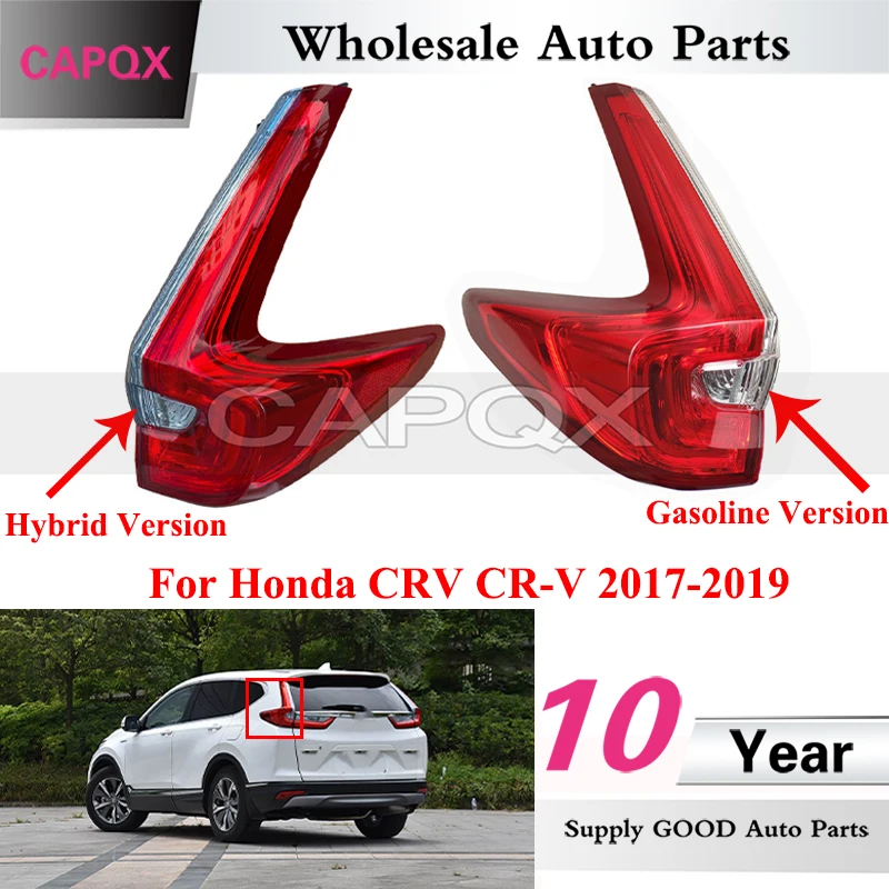 Luz trasera de parachoques trasero CAPQX para Honda CRV CR-V 2017-2019, luz trasera exterior, luz de freno trasera, luz de señalización, luz de advertencia
