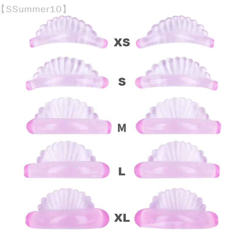 【SSummer10】5 Pairs No Glue Silicone Eyelash Curler - Adhesive Wand Lift Shield 3D Shell Applicator Tool【SS】