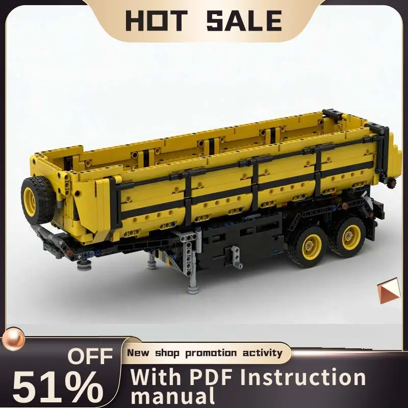 

New 1333Pcs Engineering Container Tipper Trailer Heavy Duty Truck Tower Technology Diy Creative Ideas Toys Gifts Custom Puzzles