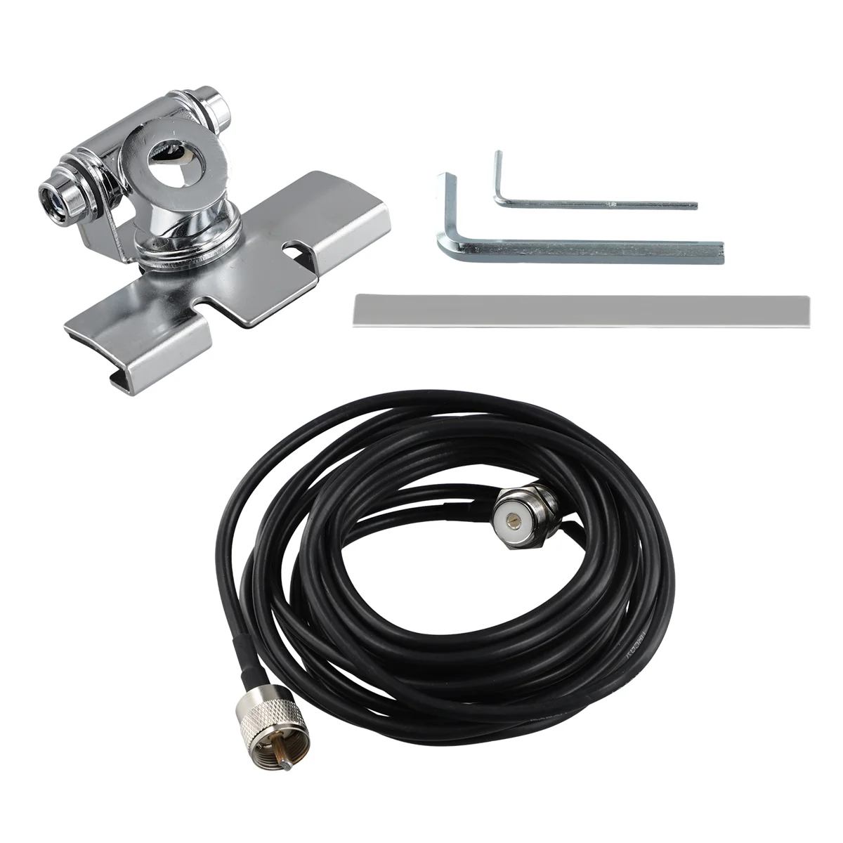 RB-400 Car Antenna Mount Bracket with 5M Extension Coaxial Feeder Cable Adjustable for QTY Mobile Car Radio Antenna