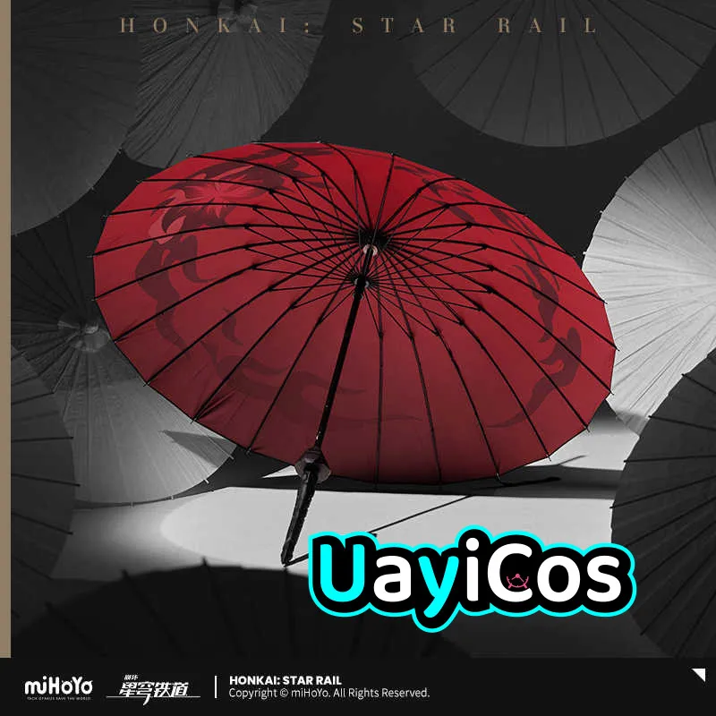 MiHoYo Official Honkai: Star Rail Acheron Long Handle Umbrella  Large Rain Umbrella Anime Figure Accessories Props Toy Kids Gift