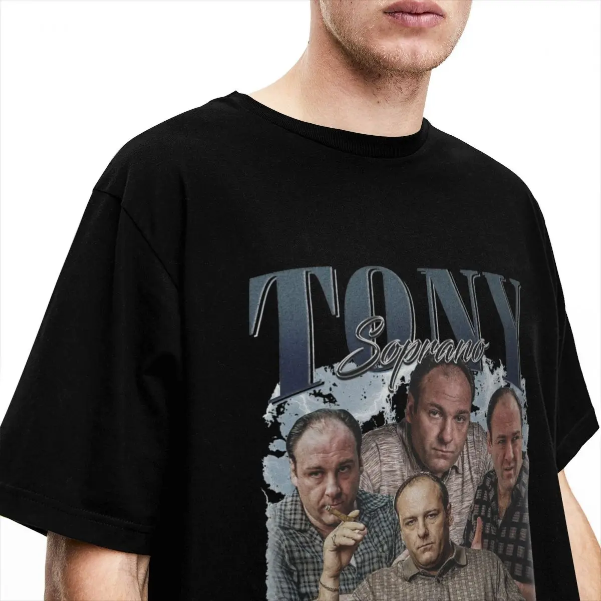 Streetwear T-Shirt Tony Soprano Vintage Cotton T-Shirts Retro The Sopranos Movie Tee Shirt for Men Awesome Short Sleeve Clothes