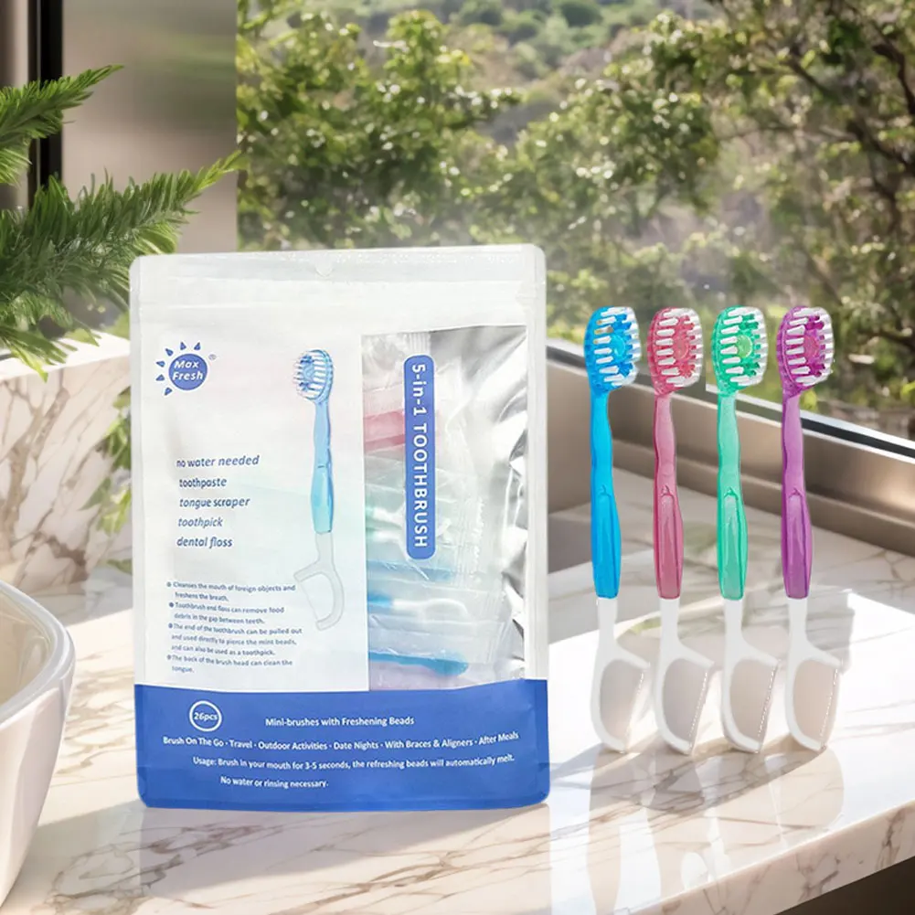 فرشاة أسنان 5 في 1 وفرشاة أسنان صغيرة مع معجون أسنان الكل في واحد للعناية بالفم أثناء التنقل #2