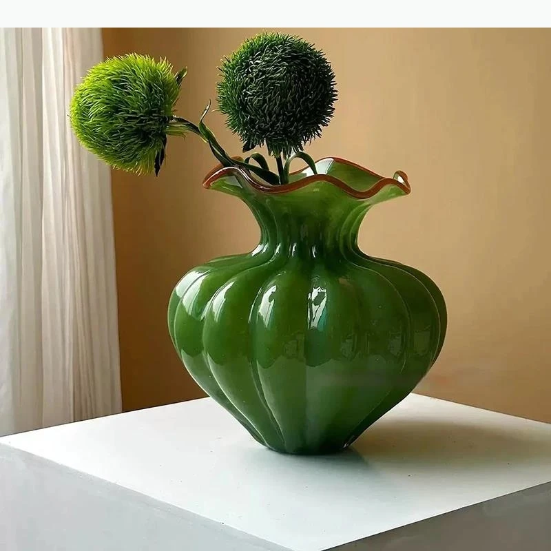 Floral Glass Vase Hydroponics Plant Pot Table Decoration Flowers Arrangement Artificial Flower Vases Room Aesthetic Decor