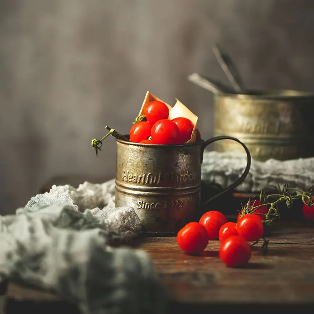 

Desktop Ornaments Rural Photography Photography Props Decoration Display Literary Style Drinkware Vase Iron Flower Bucket Cup